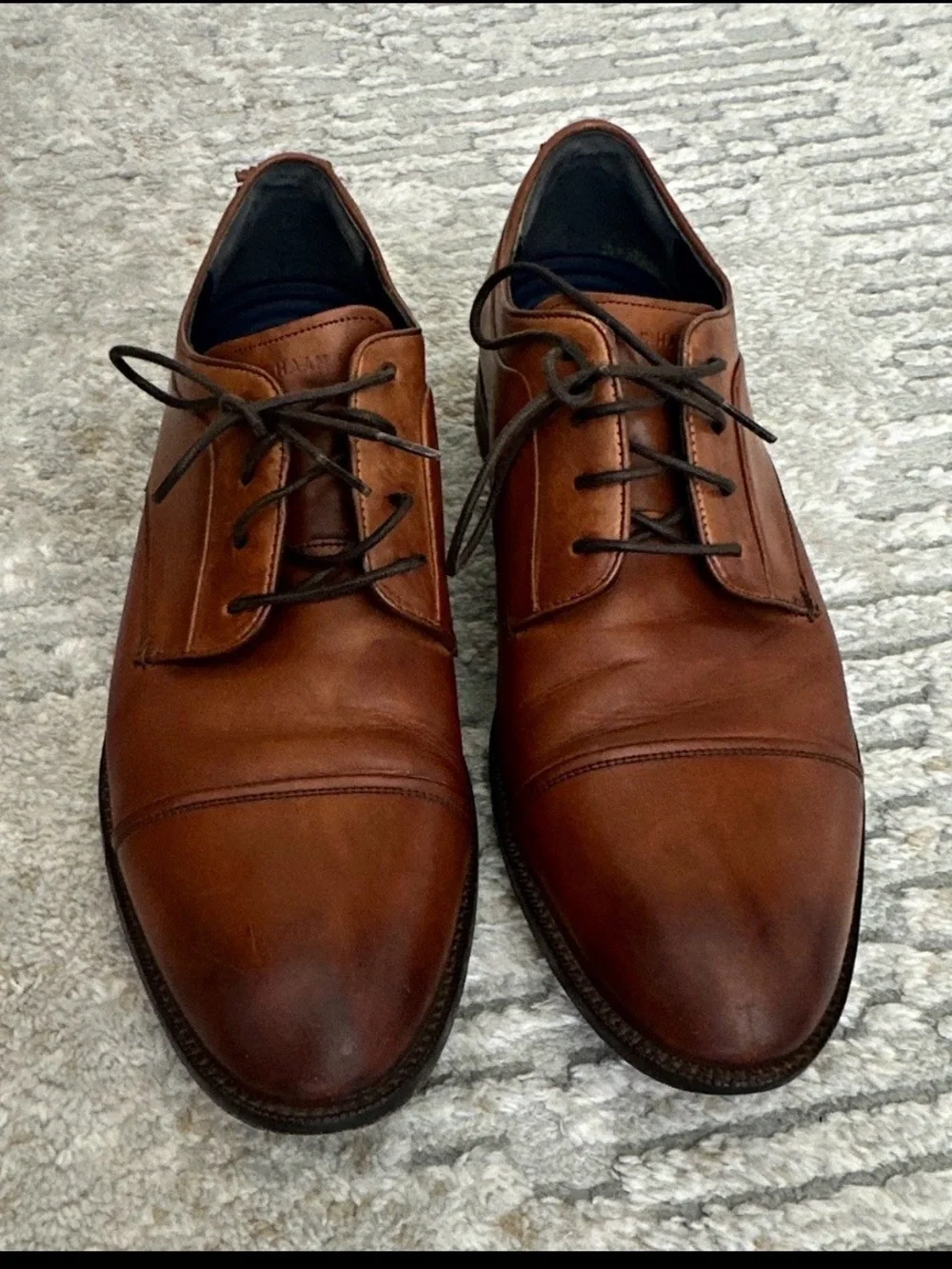 Cole Haan Men's Tan Brown Leather Derby Shoes